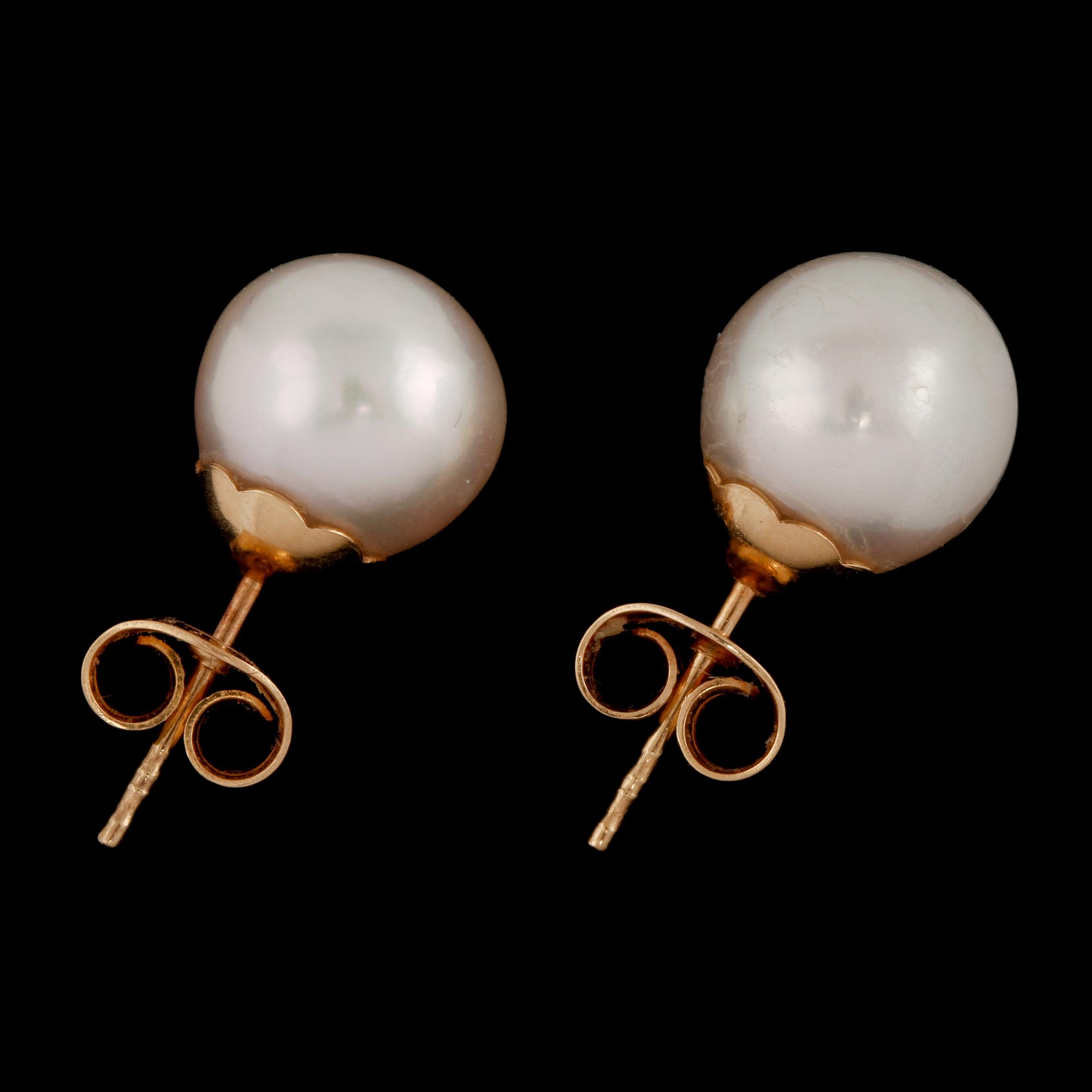 ÖRHÄNGEN, ett par, 18k guld med odlade pärlor, 1900/2000-tal.