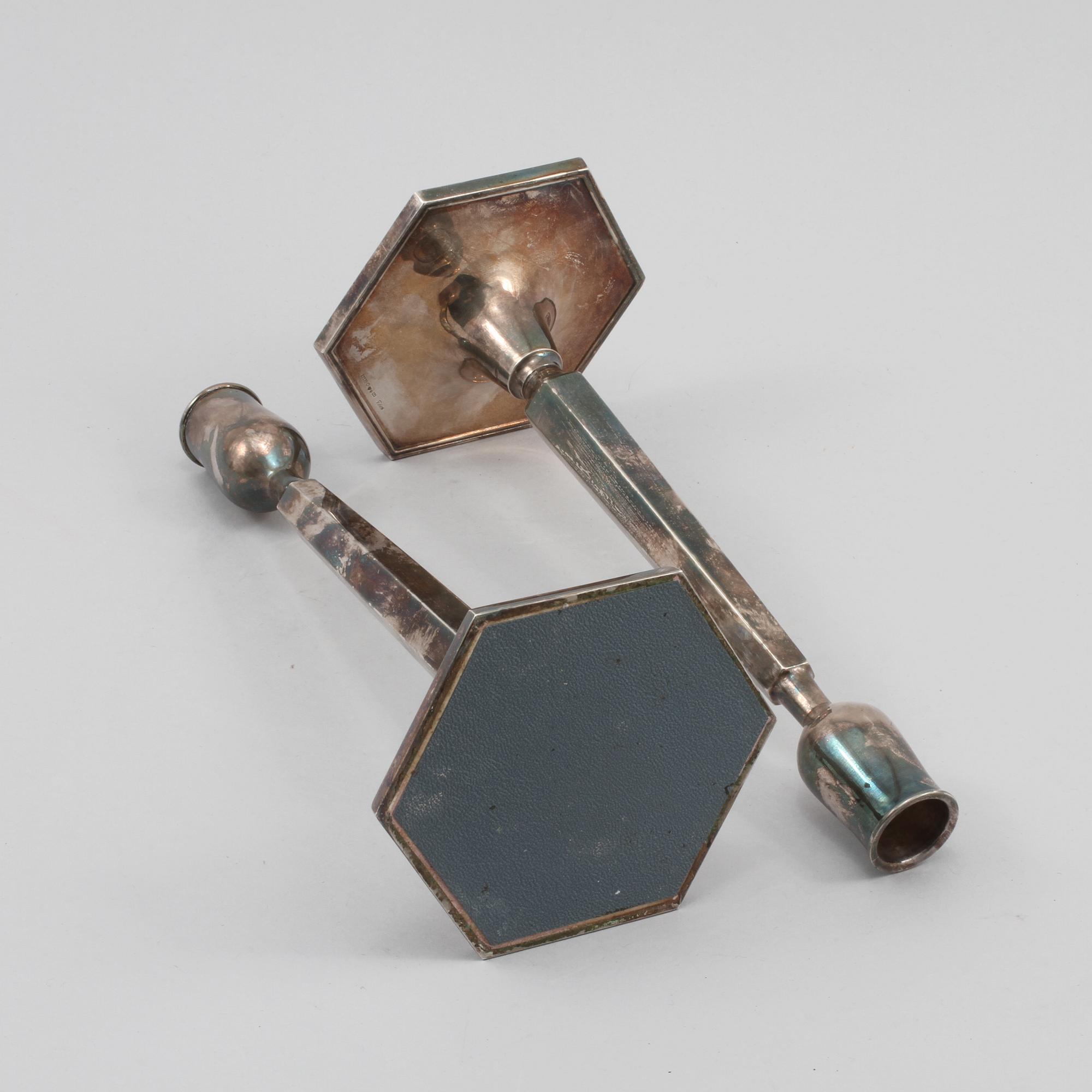 LJUSSTAKAR, ett par, silver, Tore Eldh, K & EC, Göteborg, 1966,