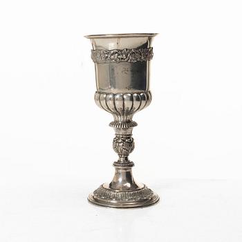 Cup and pipe, silver, one with mark of Claes Christian Carlén, Borås 1854.