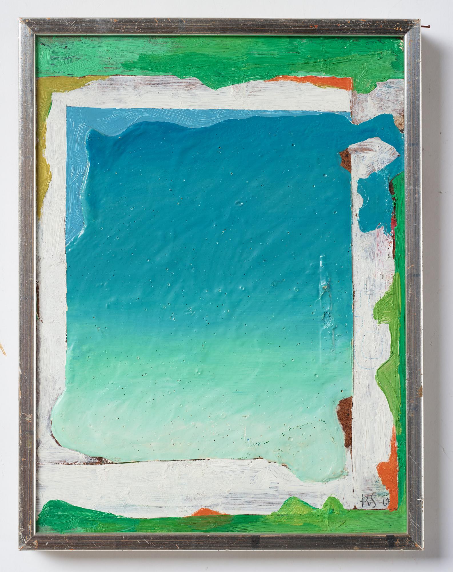 Philip von Schantz, mixed media on panel, signed and dated -67.