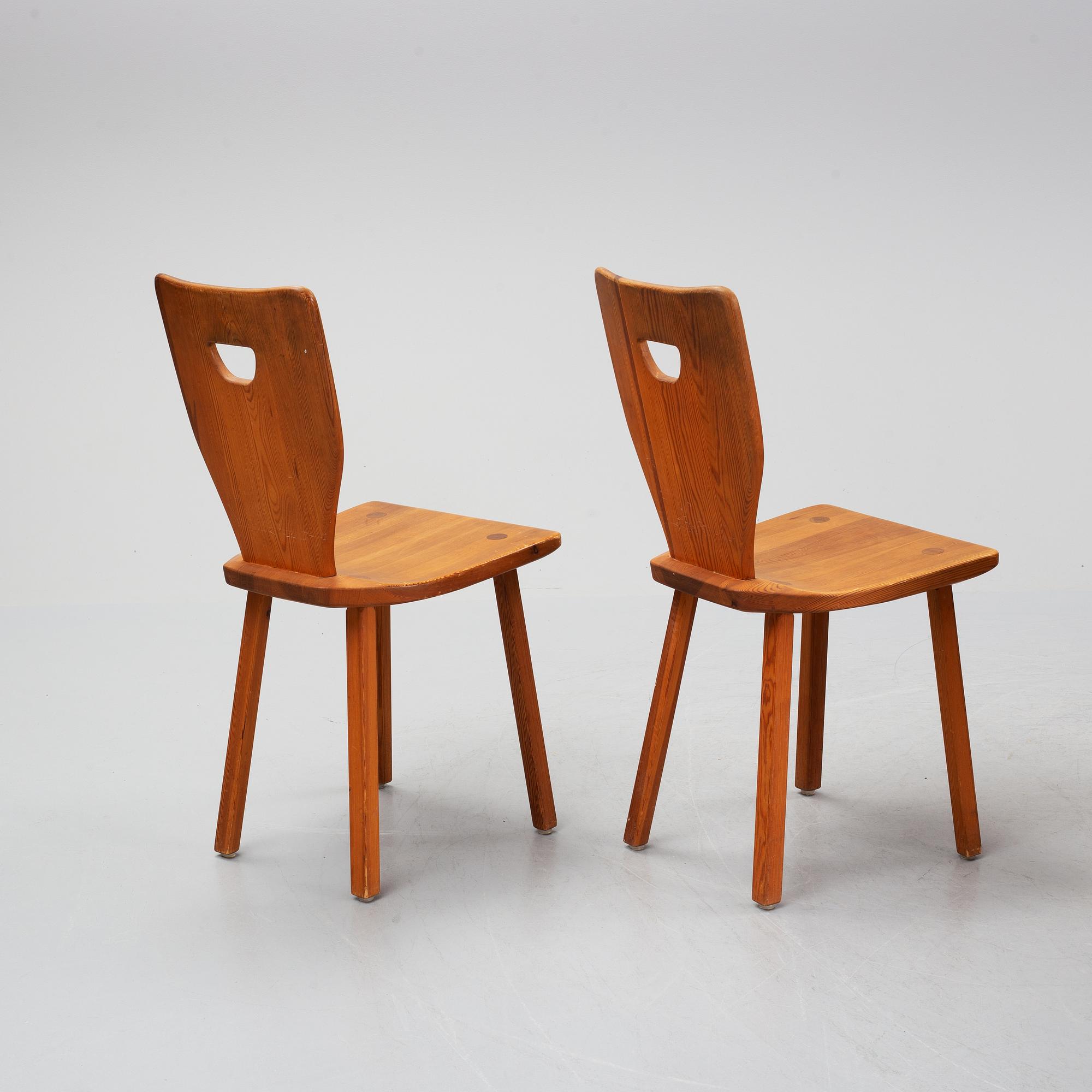 Carl Malmsten, a pine dining table and 6 chairs.