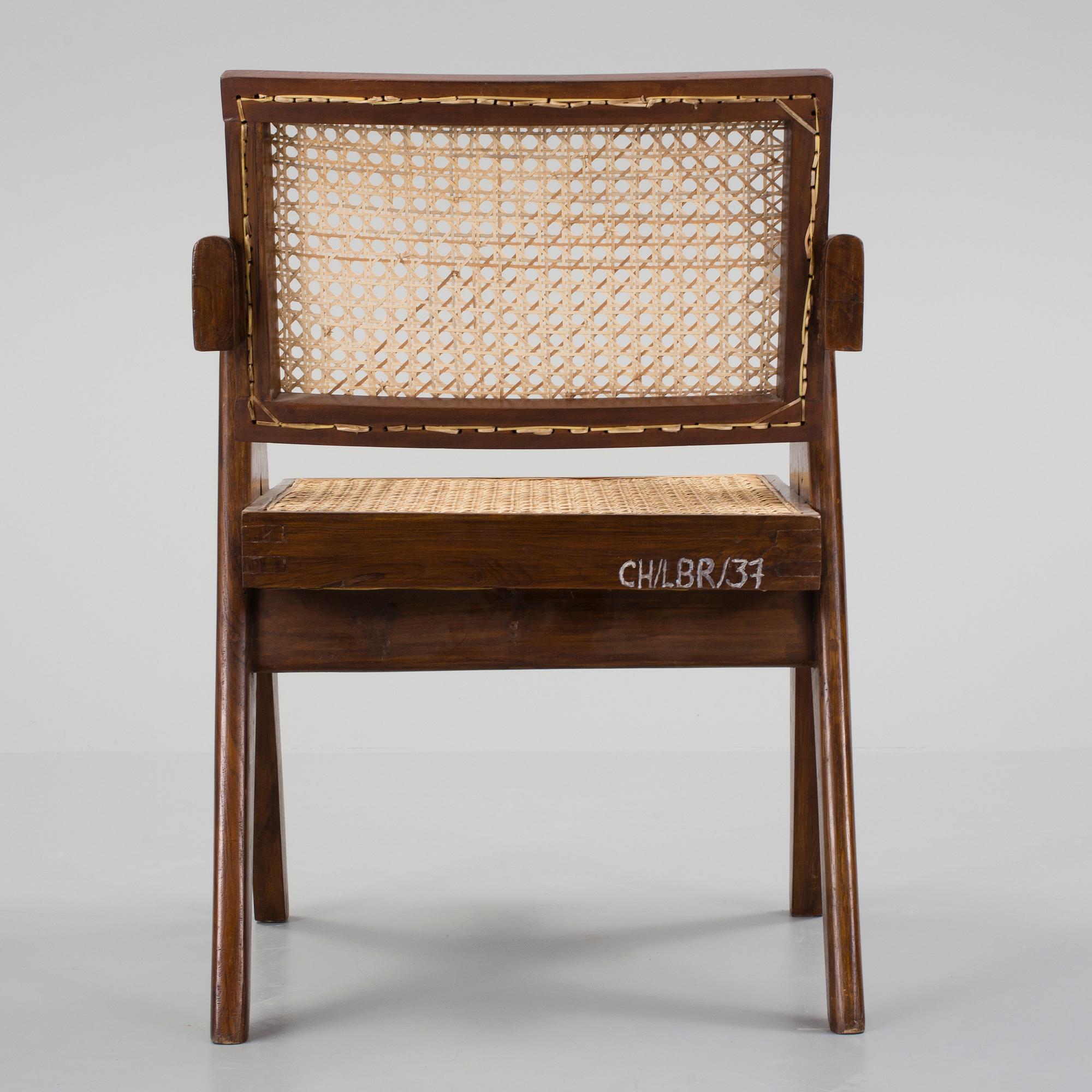 PIERRE JEANNERET, a desk chair for "pigeon hole desk", Chandigarh, India, 1950's.