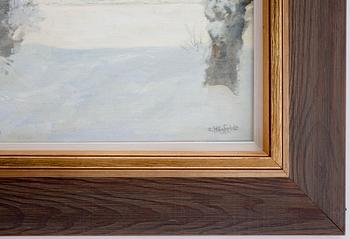 ROBERT HÖGFELDT, olja på pannå. Sign.