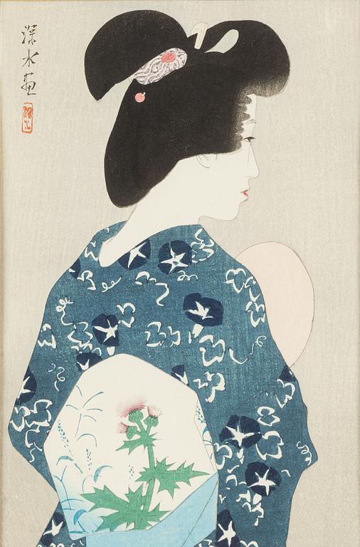 Ito Shinsui, after, a colour boodblock print, Japan, 20th century.