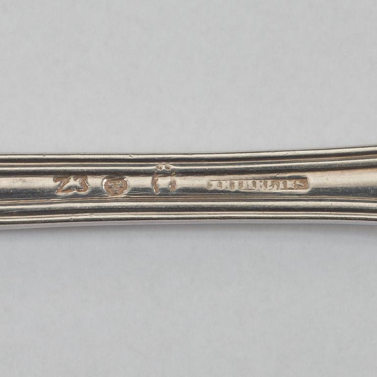 A set of six table-forks, makers mark of Adolf Zethelius, Stockholm 1830.