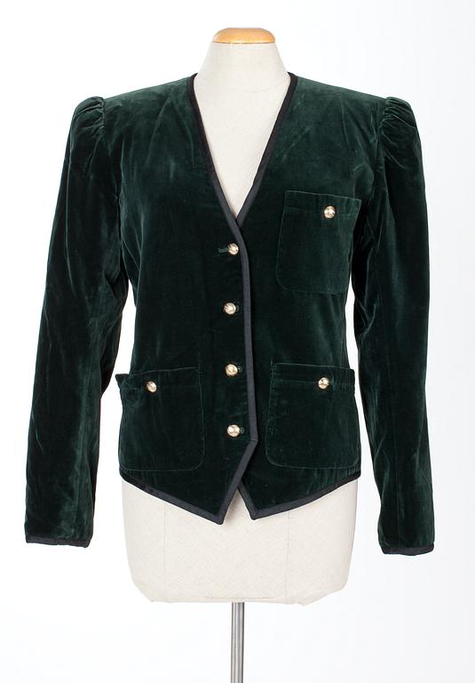 An Yves Saint Laurent jacket, from the Russian Collection.