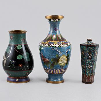 VASER, 6 st, cloisonné, orientaliska, 1900-tal.