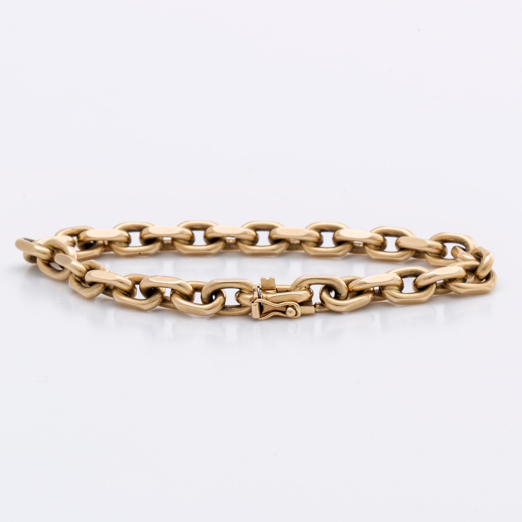 BRACELET 14K gold belcher link, 31,5 g.