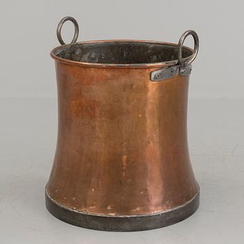 A 19th century copper barrel.