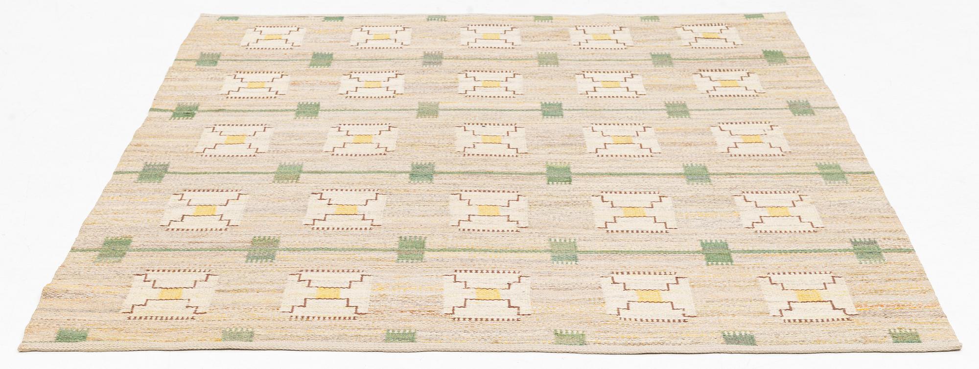 A carpet, flat weave, c 190 x 173 cm.