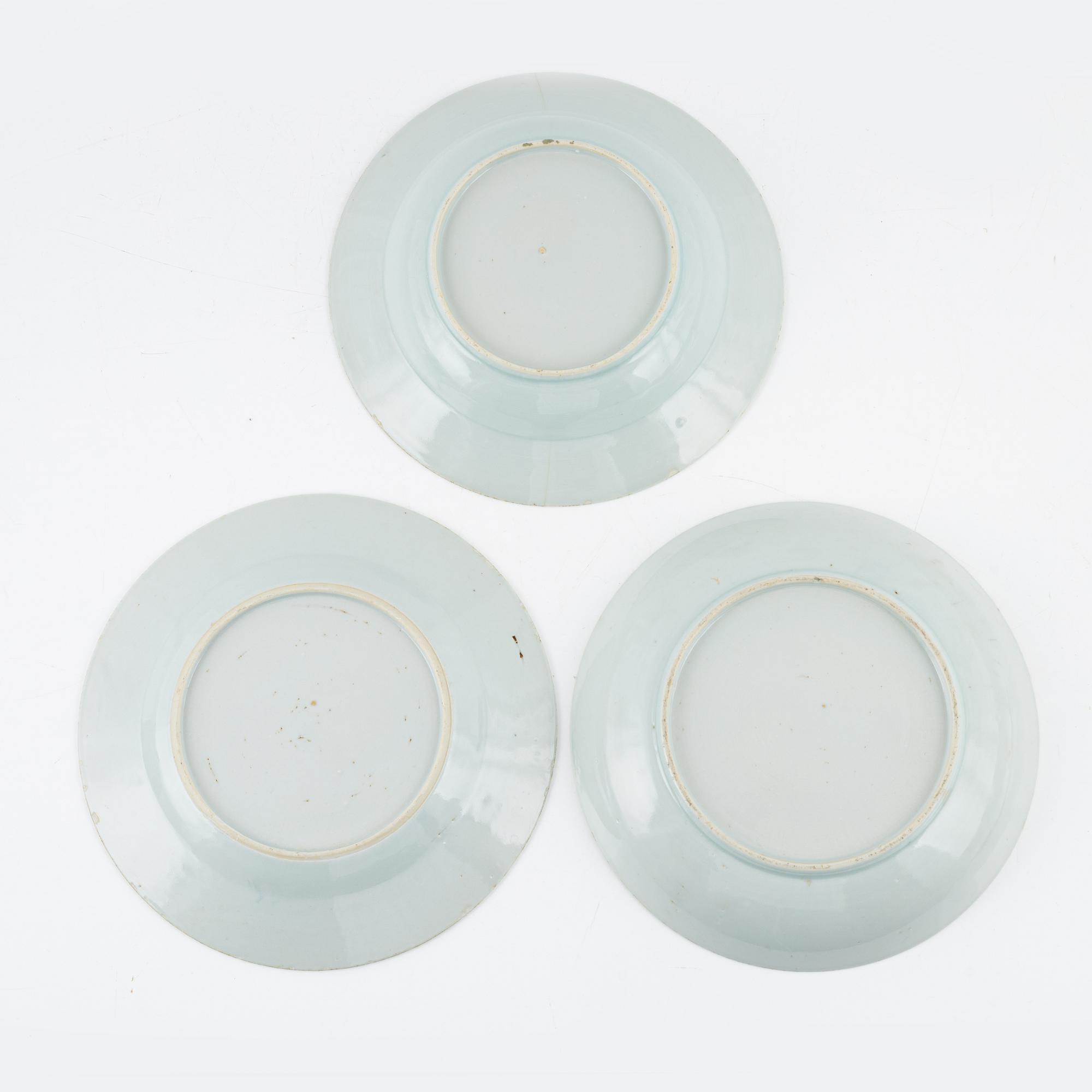 Parts of a dining service, 45 pieces, porcelain, China, mostly Qianlong (1736-95).