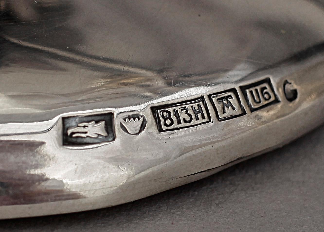 PARTI SILVER, 5 delar, bla Kultateollisuus Ky, Åbo, Finland, 1932. Tot vikt ca 661g.