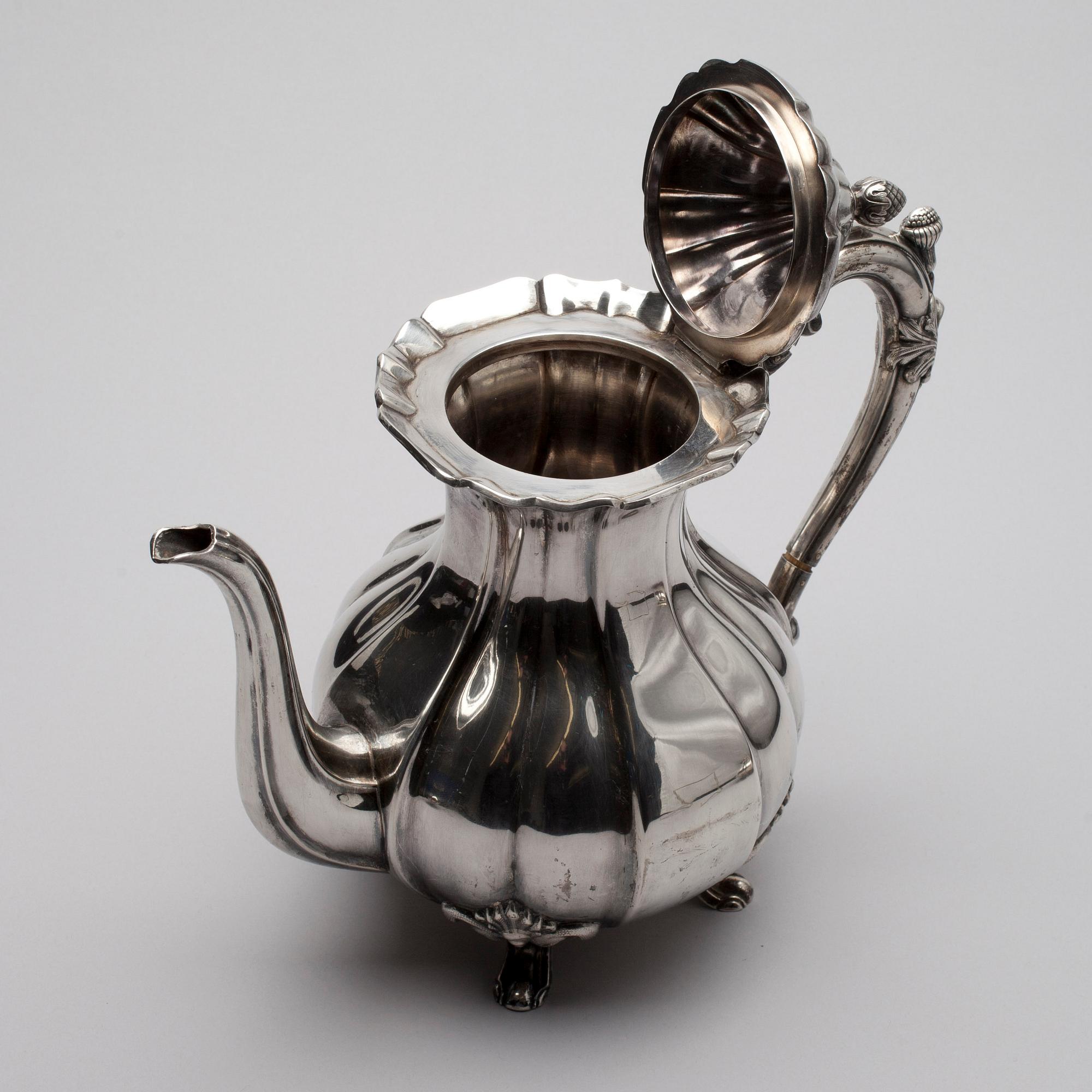 KAFFESERVIS, 3 delar, silver, Kultakeskus Tavastehus 1929-1930. Vikt ca 1387 g.