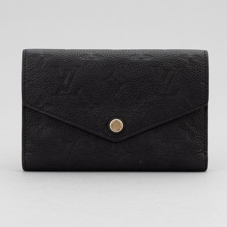 Louis Vuitton, a black Monogram Empreinte leather 'Curieuse' wallet, 2015.