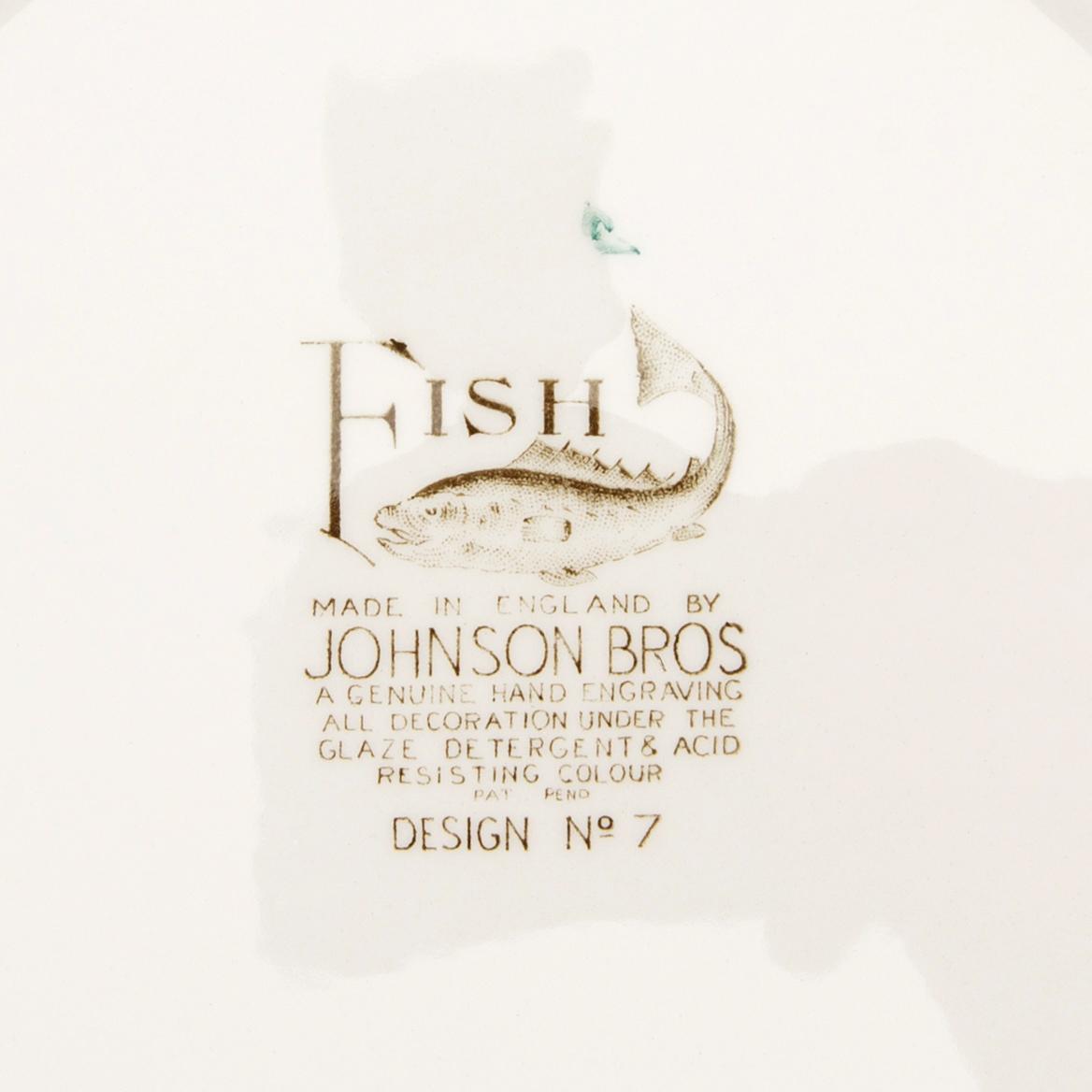Plates 11 pcs "Fish" Johnson Bros England ironstone first half/mid 20th century.