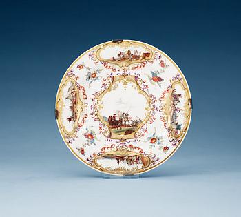 A Meissen plate, 18th Century.