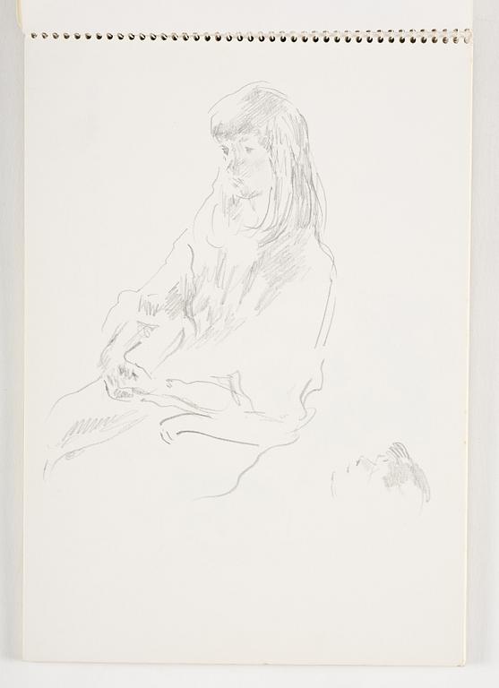 Lotte Laserstein, 3 skissblock med teckningar.