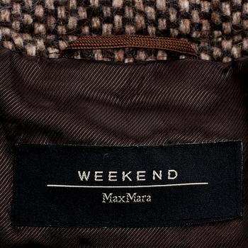 WEEKEND MAX MARA, a beige/brown wool blend coat.