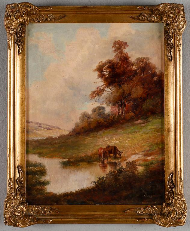 EMIL ÅBERG, olja på pannå, signerad.