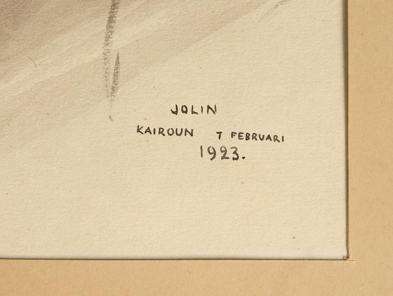 EINAR JOLIN, akvarell, sign. och dat. Kairoun 7 februari 1923.