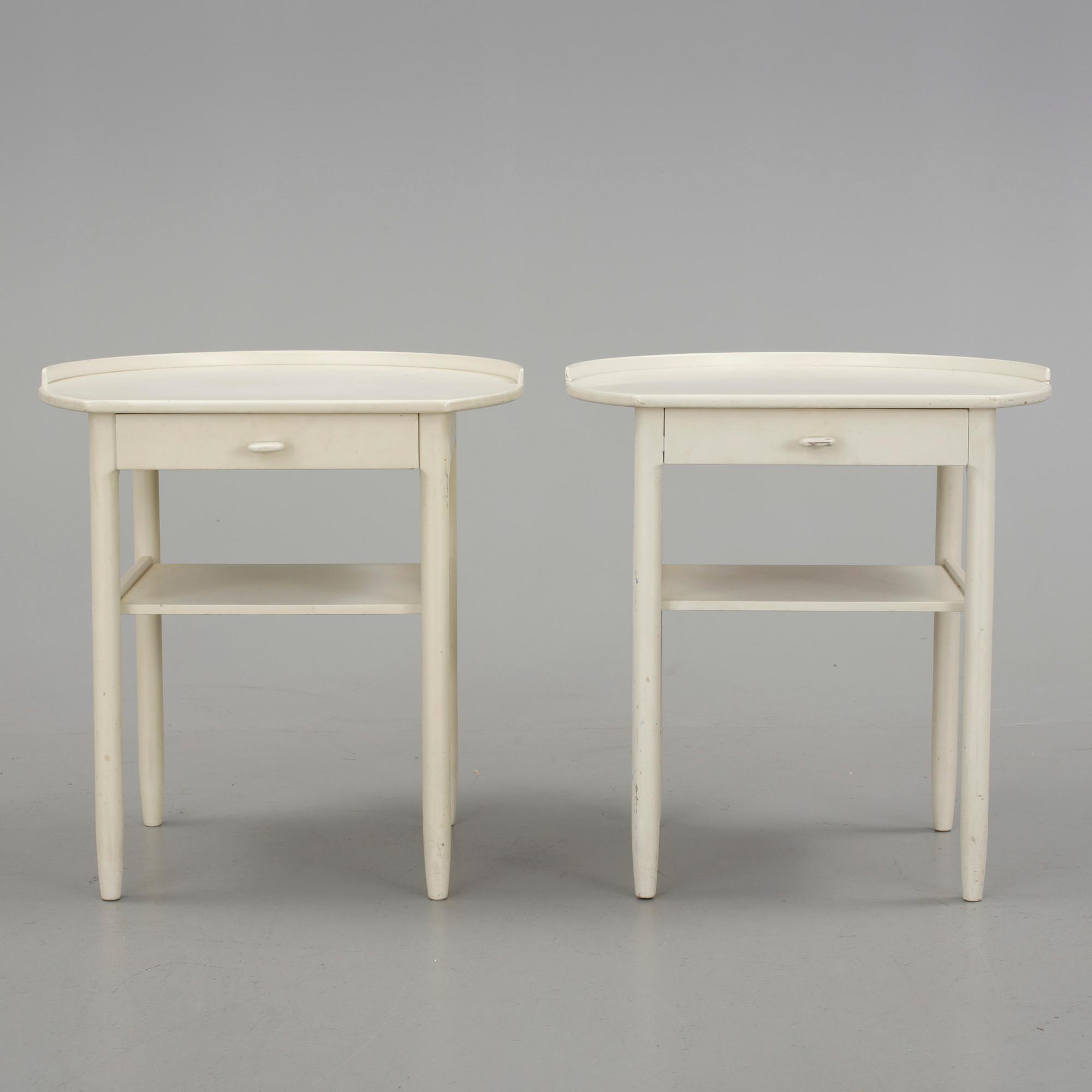 SÄNGBORD, ett par, Sven Engström och Gunnar Myrstrand, Bodafors, 1962.