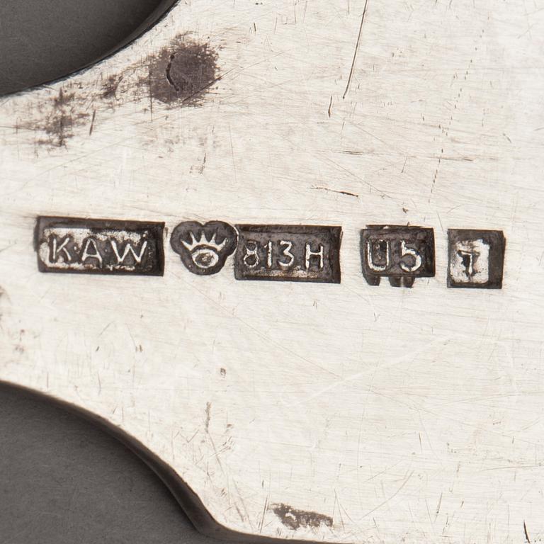 PARTI BESTICK, 15 st, silver, "Musslan"-serien, diverse finska stämplar, 1925-1936. Tot. vikt ca 707 g.