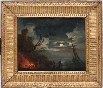 Claude Joseph Vernet Hans krets, Nattbild med figurer nedanför en borg.