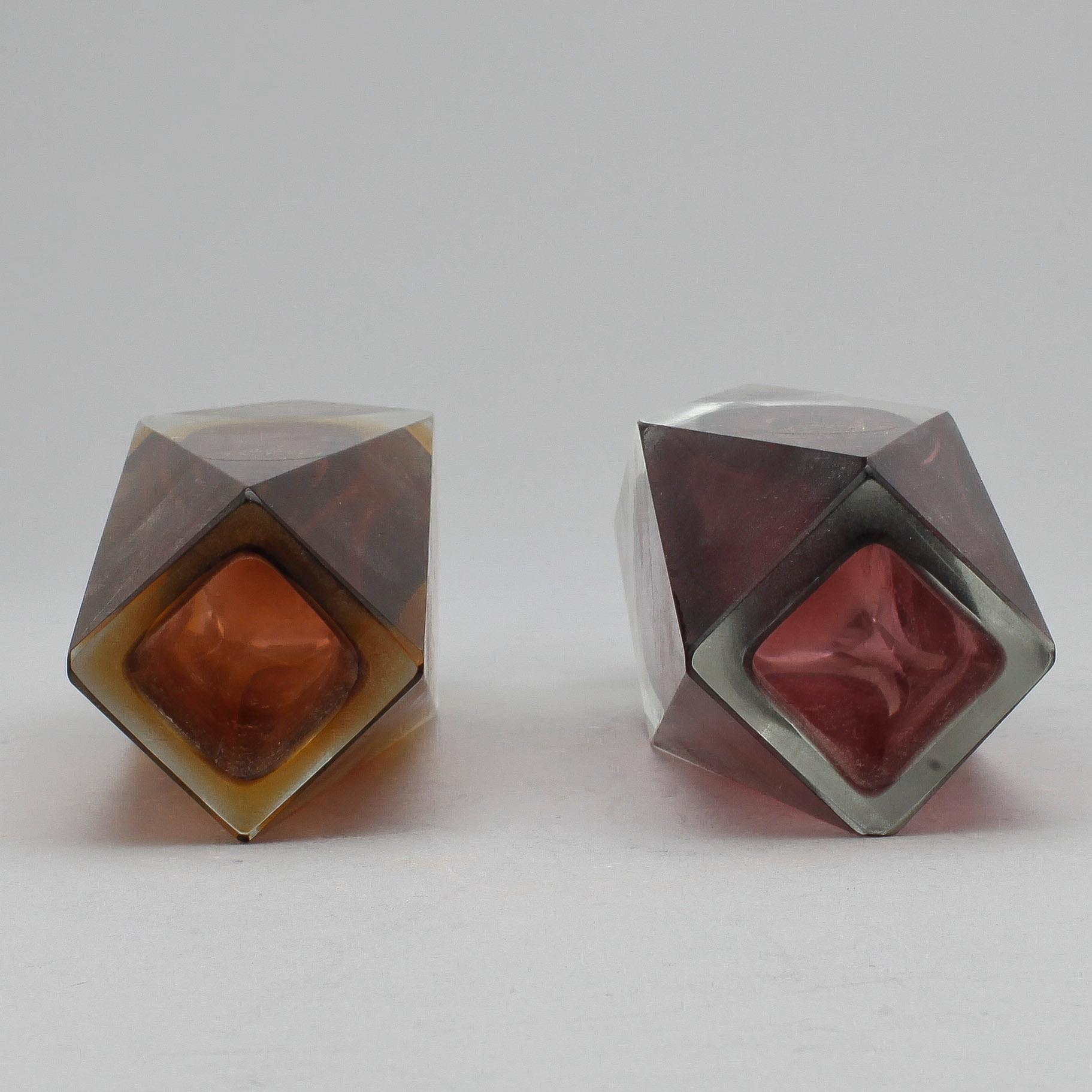 VASER, ett par snarlika. Glas. Murano, Italien. 1900-tal.