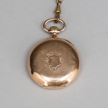 FICKUR, 14K, 1890-tal. Totalvikt 73 gram.