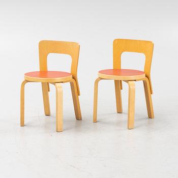 Alvar Aalto, a children's table with four chairs, model N65, Artek, Finland.