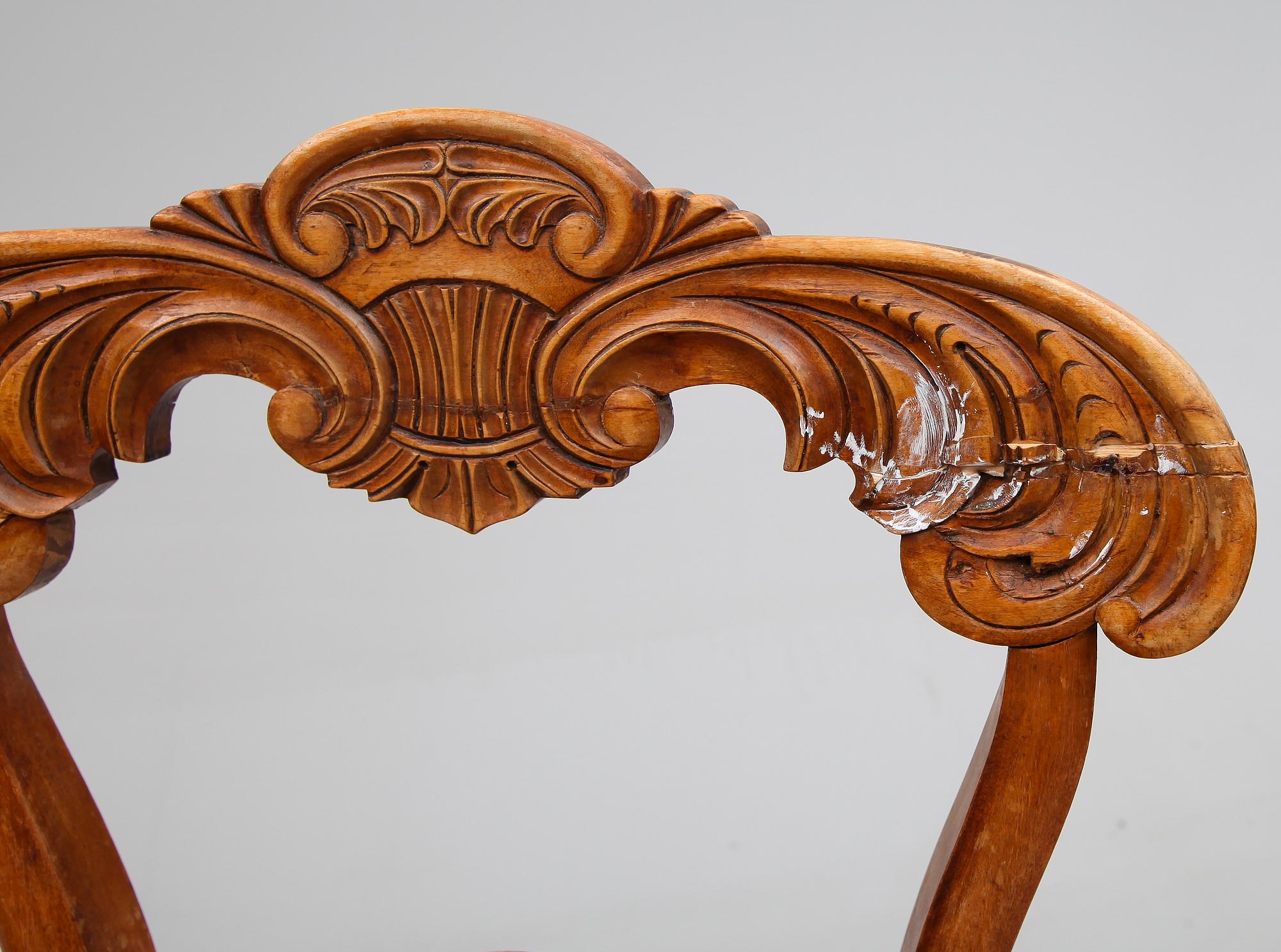 STOLAR, 6 st, Biedermeier, 1800-talet mitt.