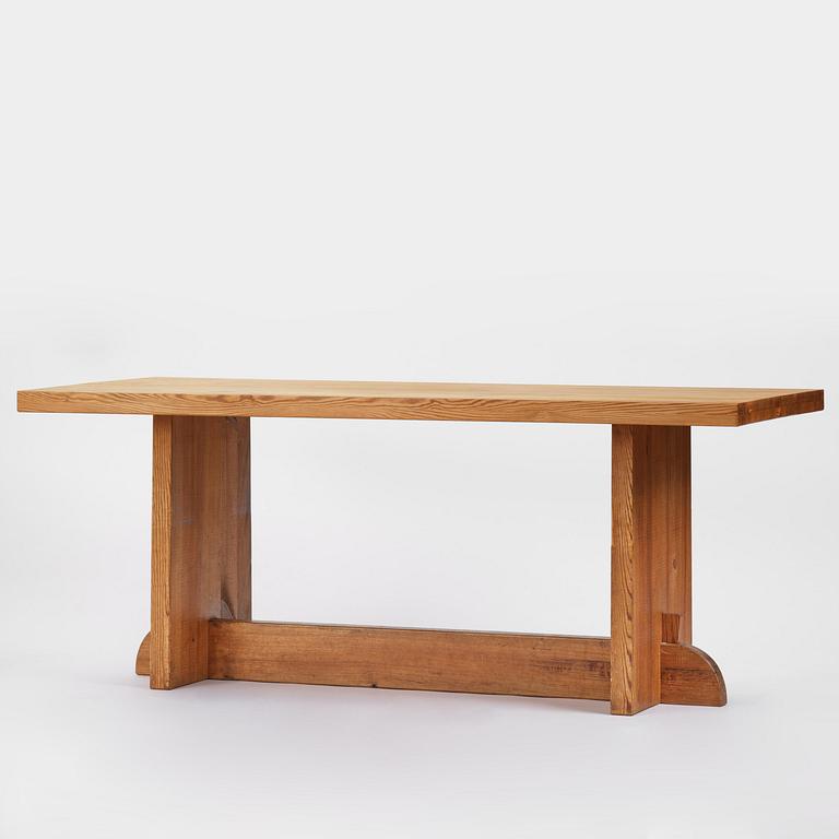 Axel Einar Hjorth, a stained pine "Lovö" dining table, Nordiska Kompaniet, 1930s.