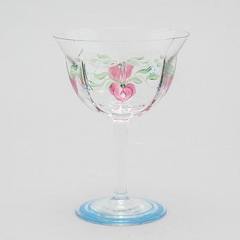 eight champage glasses, "Maja", Orrefors.