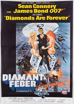 FILMAFFISCH, offset, James Bond "Diamantfeber", United Artists, 1971.