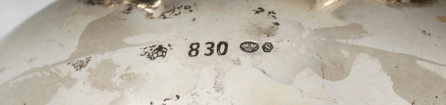 PARTI SILVER, 3 delar, bla Egypten och Tyskland, 1900-tal. Tot vikt 320 gram.