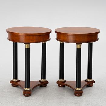 A pair of Empire style bedside tables, Fiorini Furniture, Italy.