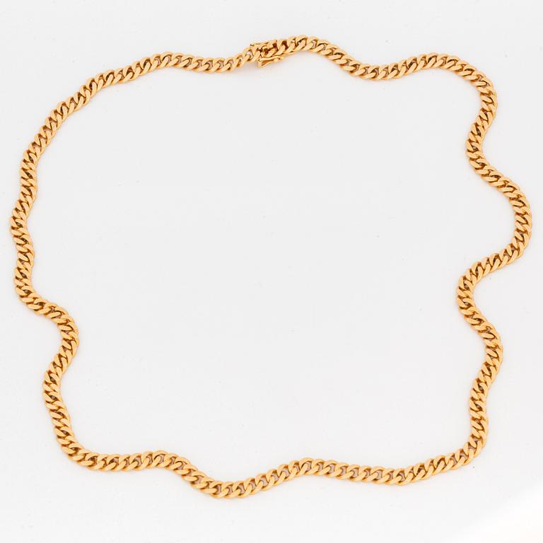 HALSLÄNK, manglad pansarlänk, 18K guld.