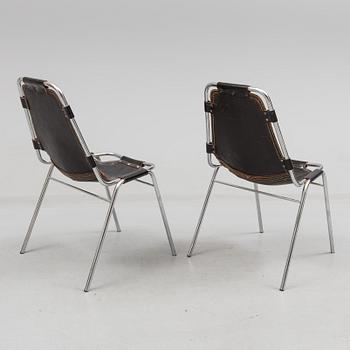 CHARLOTTE PERRIAND, a pair of "Les Arcs" chairs from the 1970's.
