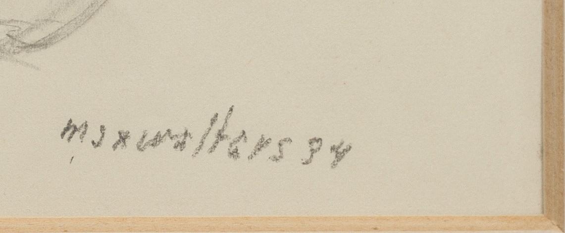MAX WALTER SVANBERG, skiss, blyerts, signerad.