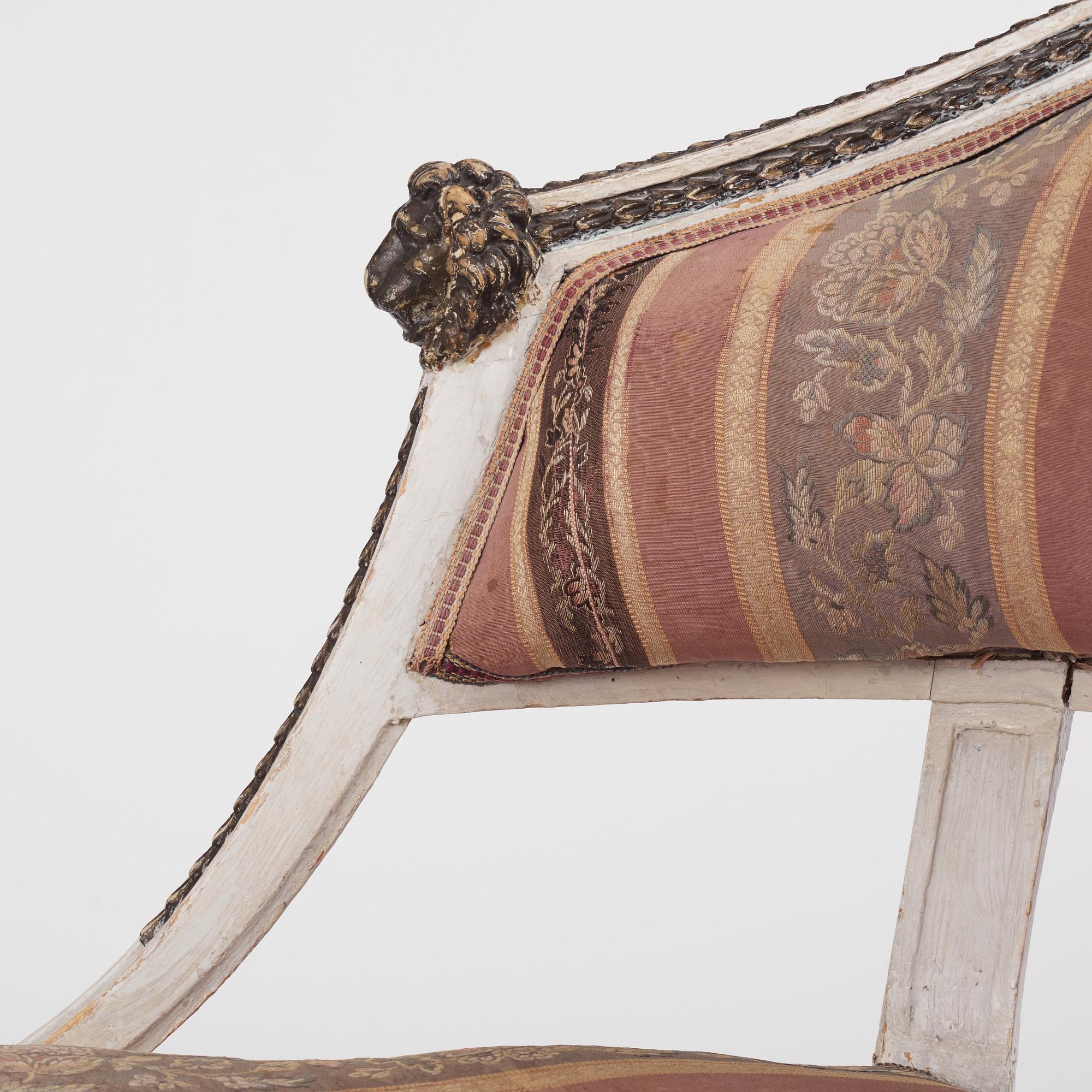 Karmstolar, ett par, Stockholmsarbeten, 1700-talets slut, Sengustavianska.