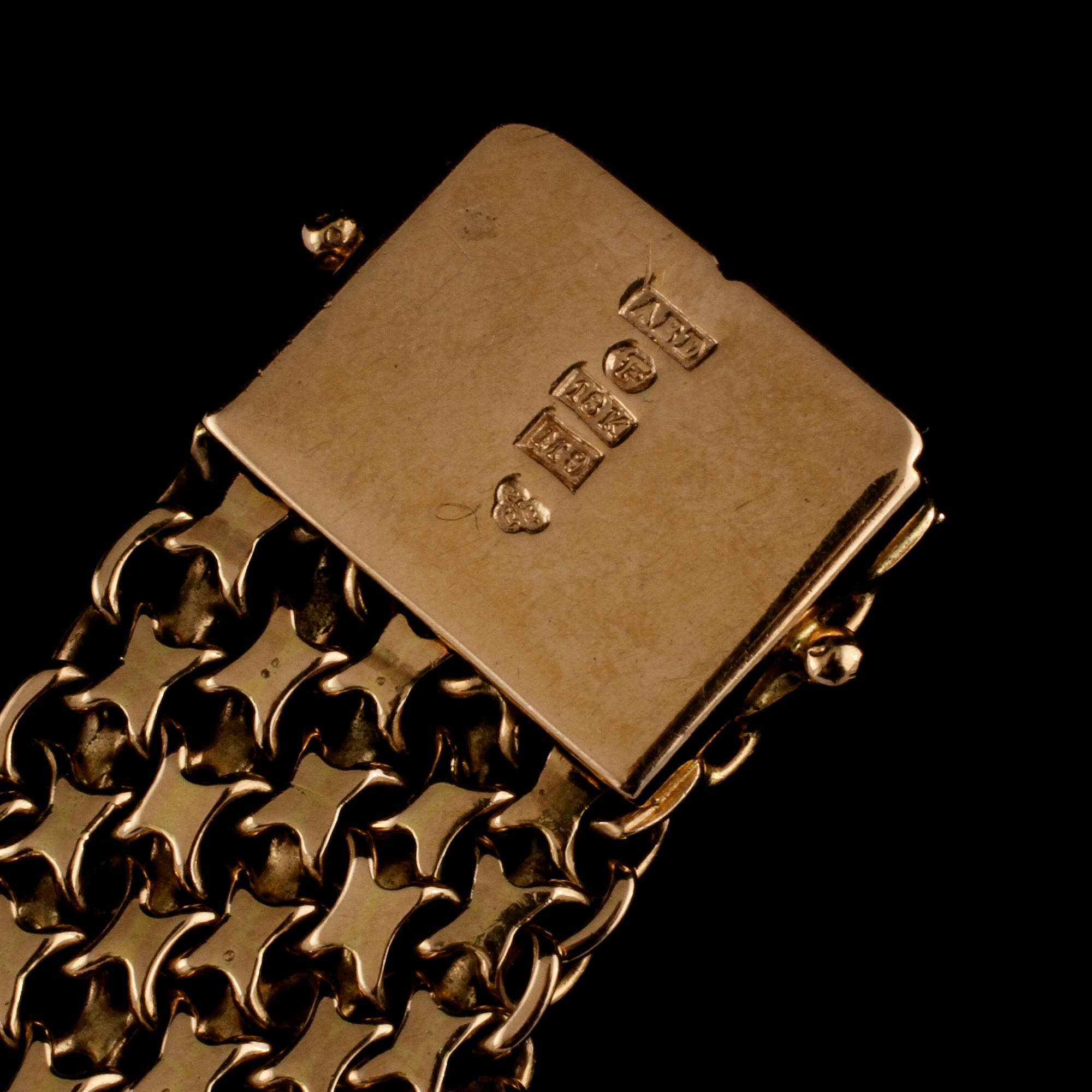 ARMLÄNK, 18k guld, Alton, Falköping, 1962. Vikt 30 g.