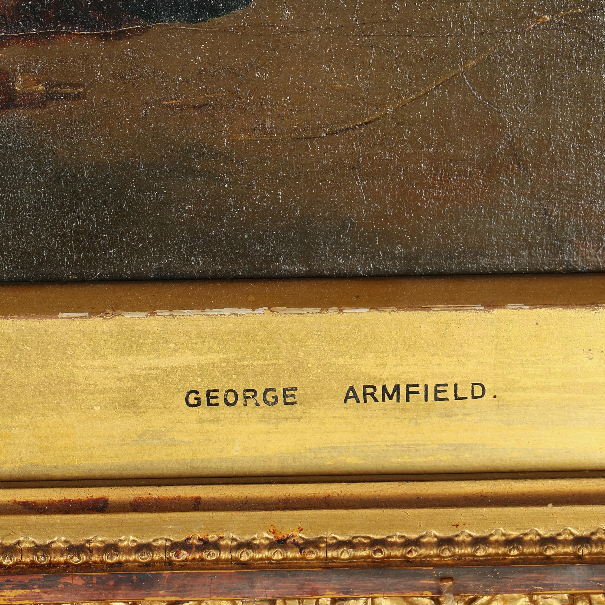 GEORGE ARMFIELD, hans skola, olja på pannå, ej signerad.