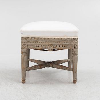A Gustavian stool, Stockholm, late 18th century.