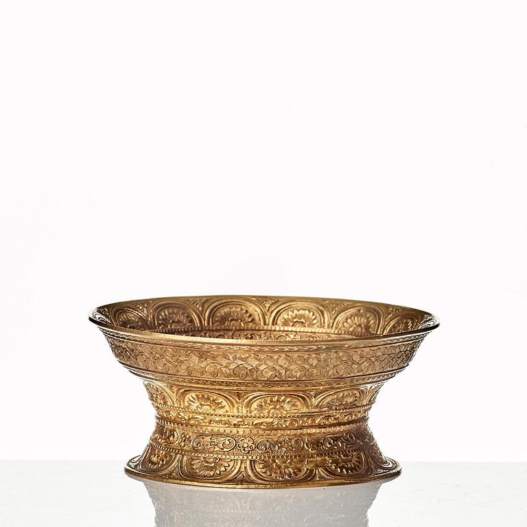 Kopphållare, förgylld. Qingdynastin, 1800-tal.
