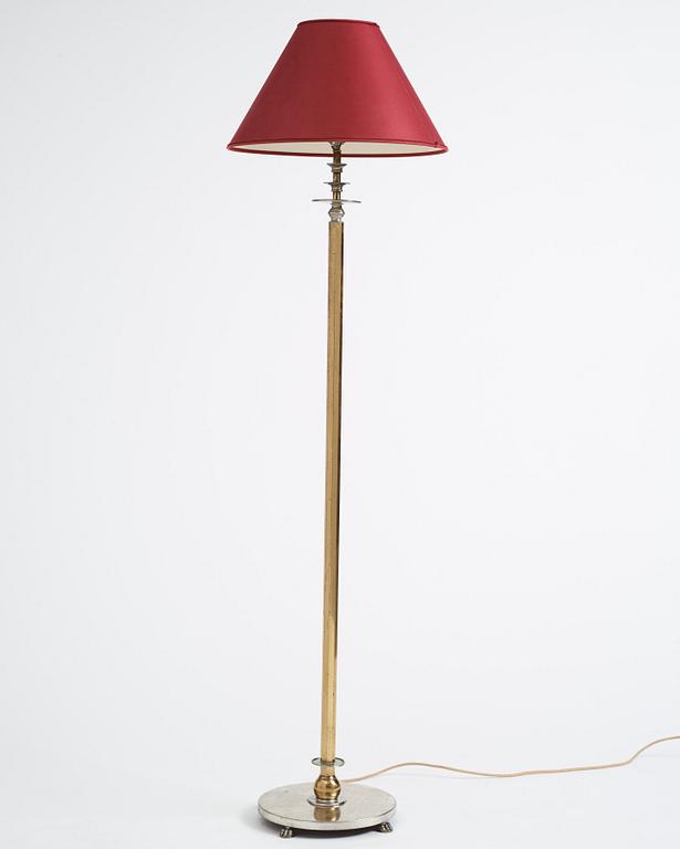 Nils Fougstedt, & Anna Petrus, a rare pewter and brass floor lamp, Svenskt Tenn, Stockholm 1929, model 763 A.