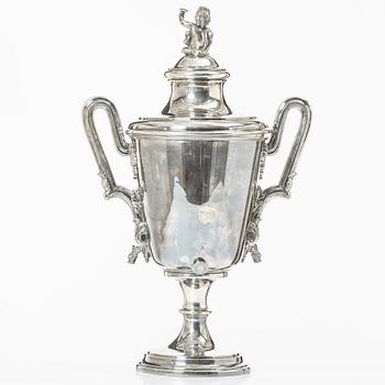 Brännvinscistern, nysilver, DA Kjernås Nysilfverfabrik, Göteborg.