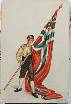 PARTI JUL- OCH GRATULATIONSKORT, mest Sverige, sent 1800 till tidigt 1920-tal.