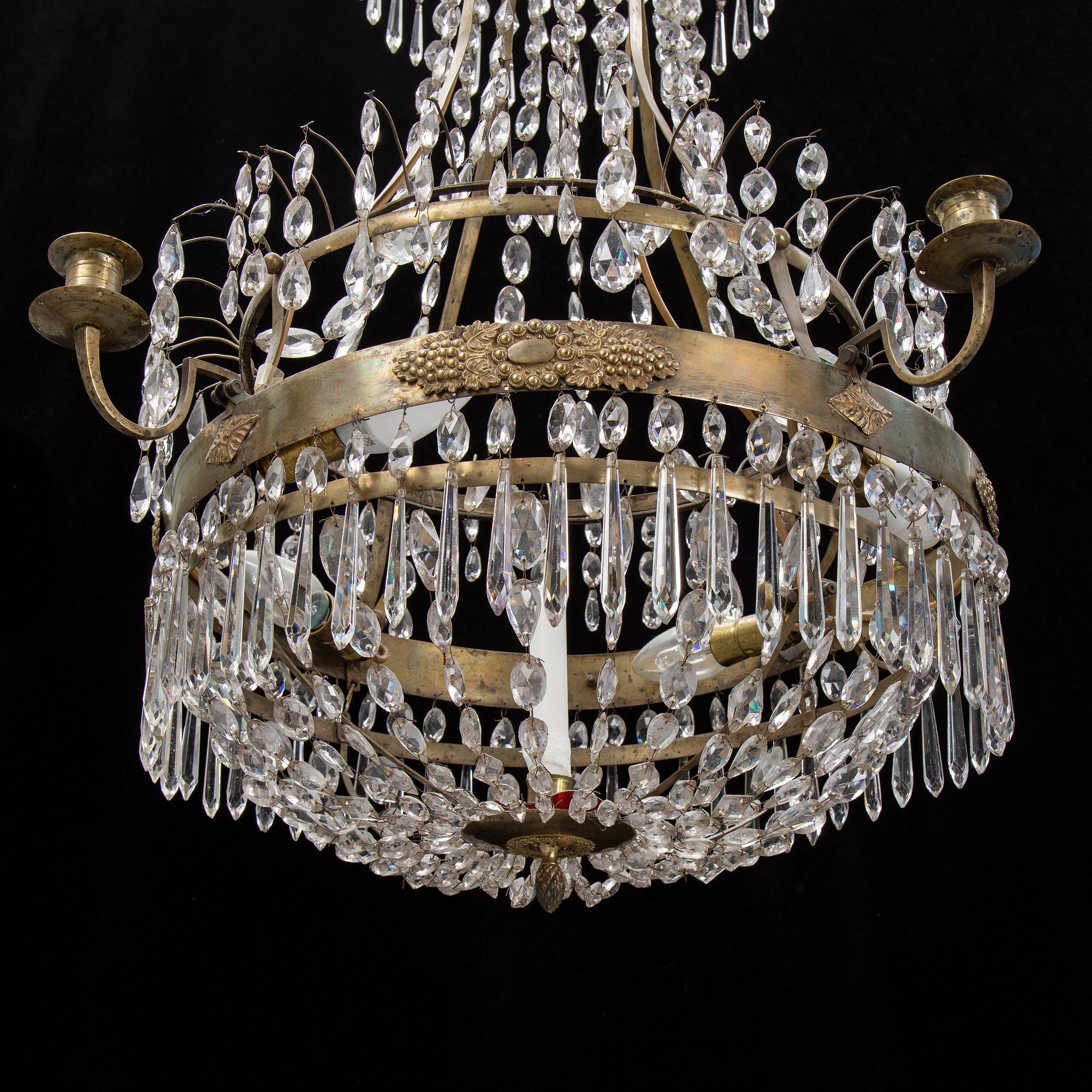 A Swedish Empire chandelier, first half of the 19th century.