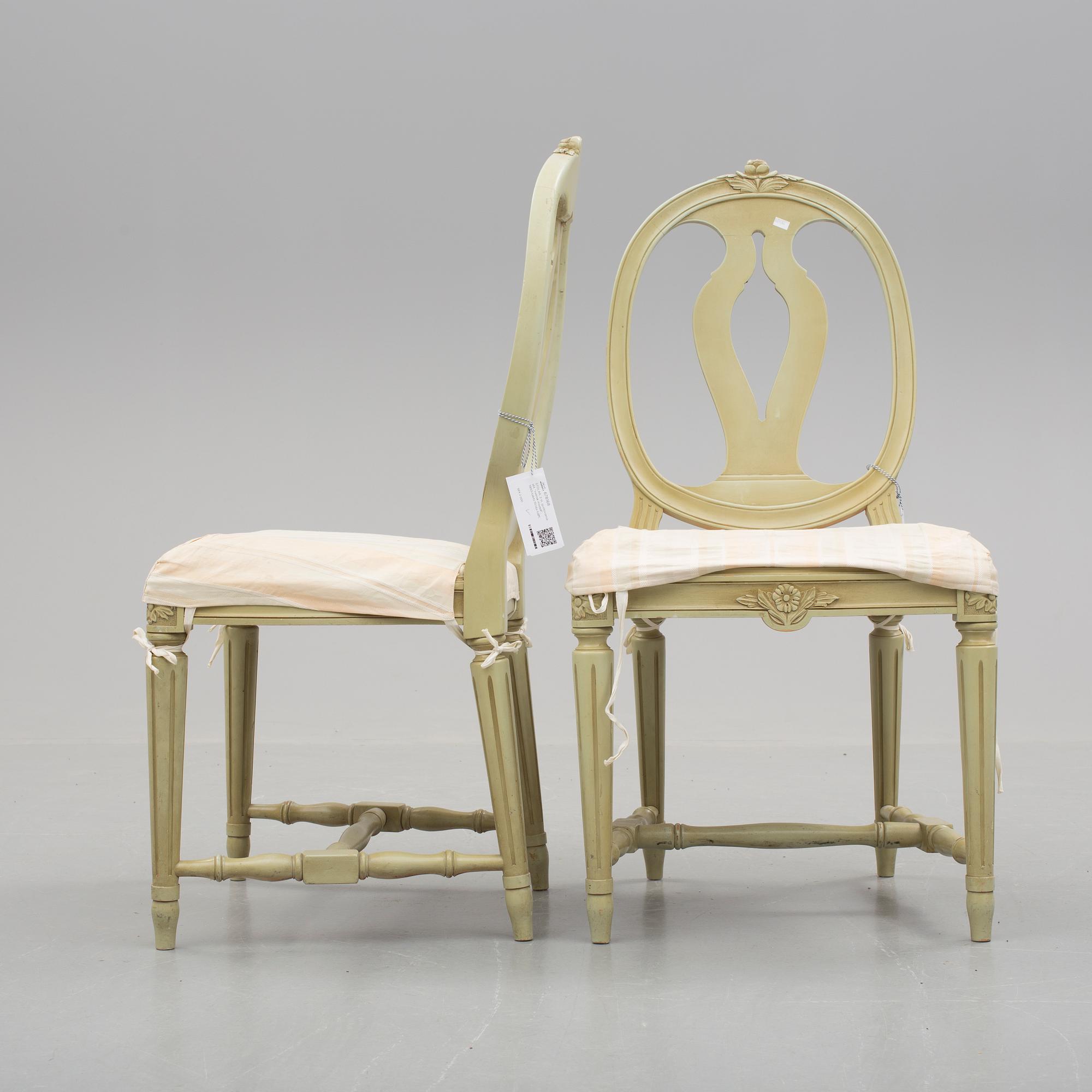 STOLAR, 2 st, gustaviansk stil, "svensk modell", 1900-talets första hälft.