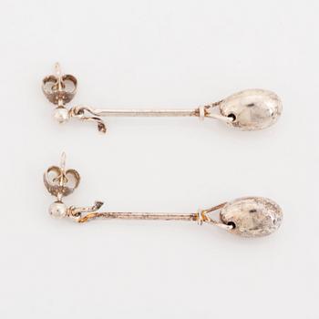 Vivianna Torun Bülow-Hübe, a pair of silver earrings, for Georg Jensen.